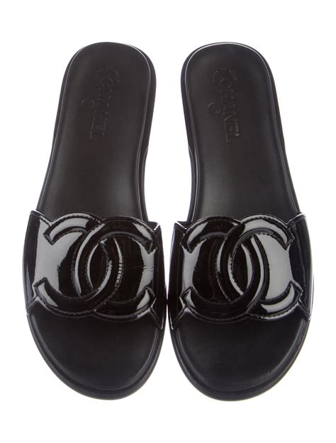 chanel women's slide sandals|Chanel clear slide sandals.